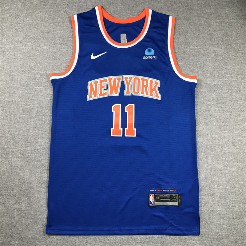 Men New York Knicks 11 Brunson Blue Nike 2025 NBA Jersey